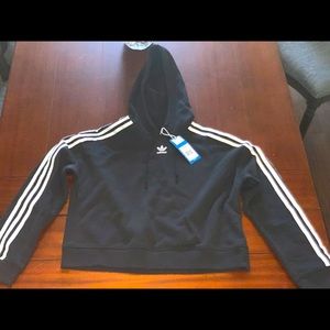 Brand new adidas cropped hoodie in black